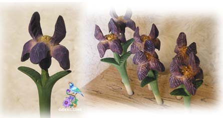Fin lilla iris, håndlavet kuglepen